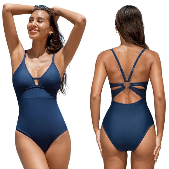 Cupshe Other - Cupshe Women's Royal Blue Cutout One Piece O Ring Swimsuit Size Large
